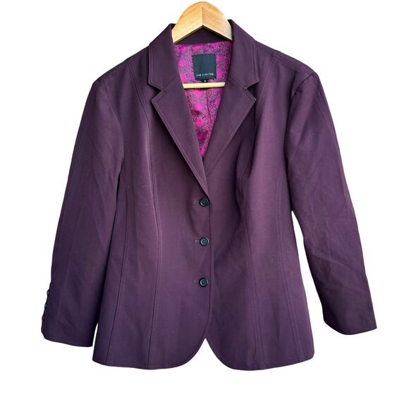 The Limited Women's Purple Long Sleeves Notched Lapel Blazer Jacket Size 12 - Picture 2 of 8